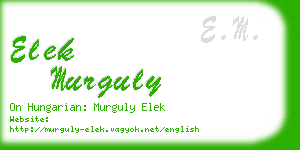 elek murguly business card